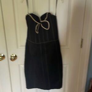 Super cute cute strapless black denim dress by Betsy Johnson size 8